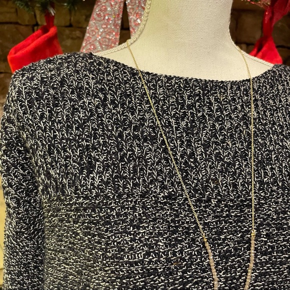 NWOT Loft Marled Navy and White Sweater Medium - Picture 4 of 10